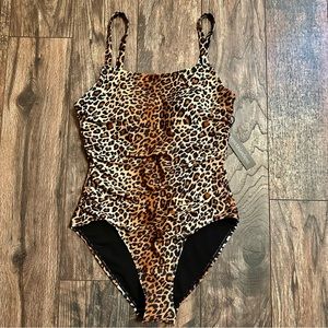 Catherine Malandrino animal print one piece bathing suit size medium BNWT